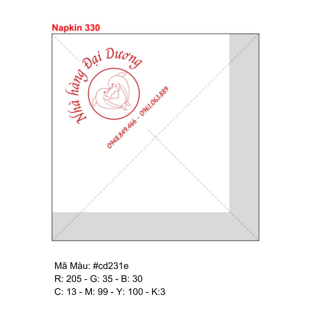 Khăn giấy ăn in logo NHÀ HÀNG ĐẠI DƯƠNG
