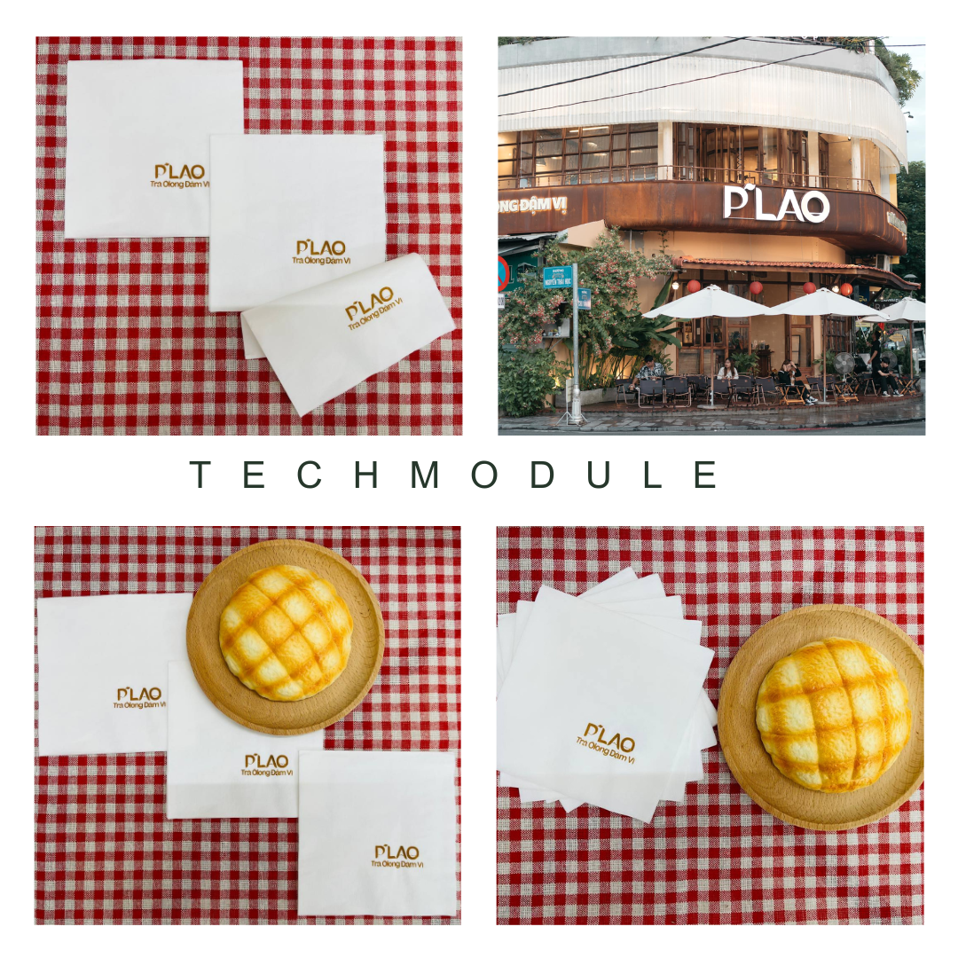 Khăn giấy ăn in logo PLAO