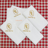 


																	 Khăn giấy ăn in logo QLE COFFEE AND TEA 