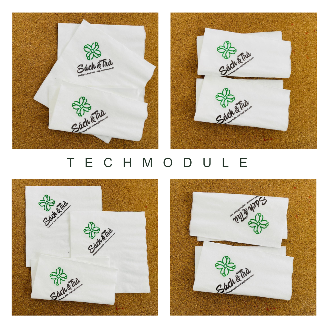 Khăn giấy ăn in logo SÁCH & TRÀ