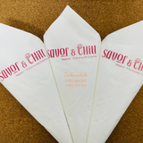 


																	 Khăn giấy ăn in logo SAVOR & CHILL 