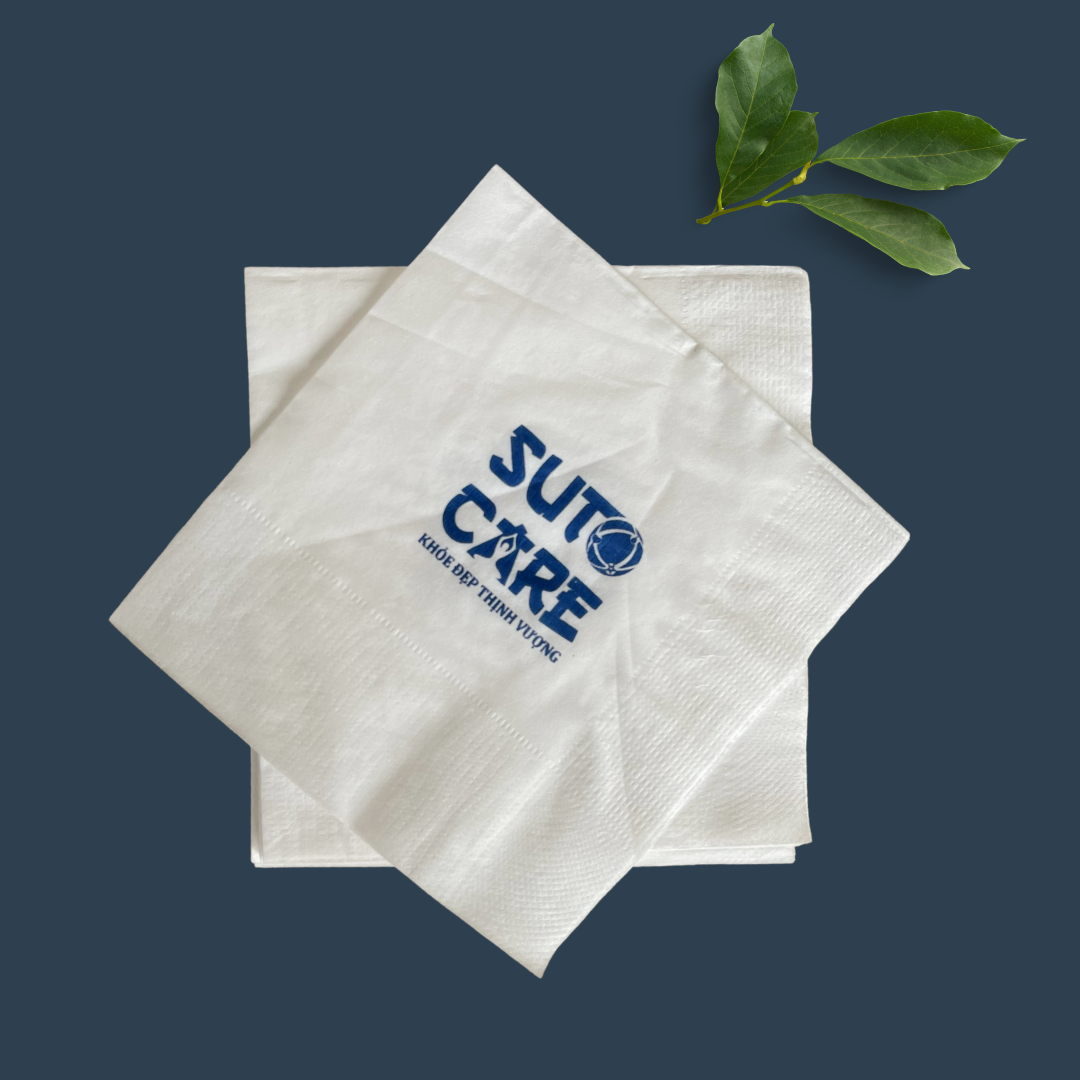 Khăn giấy ăn in logo SUTO CARE