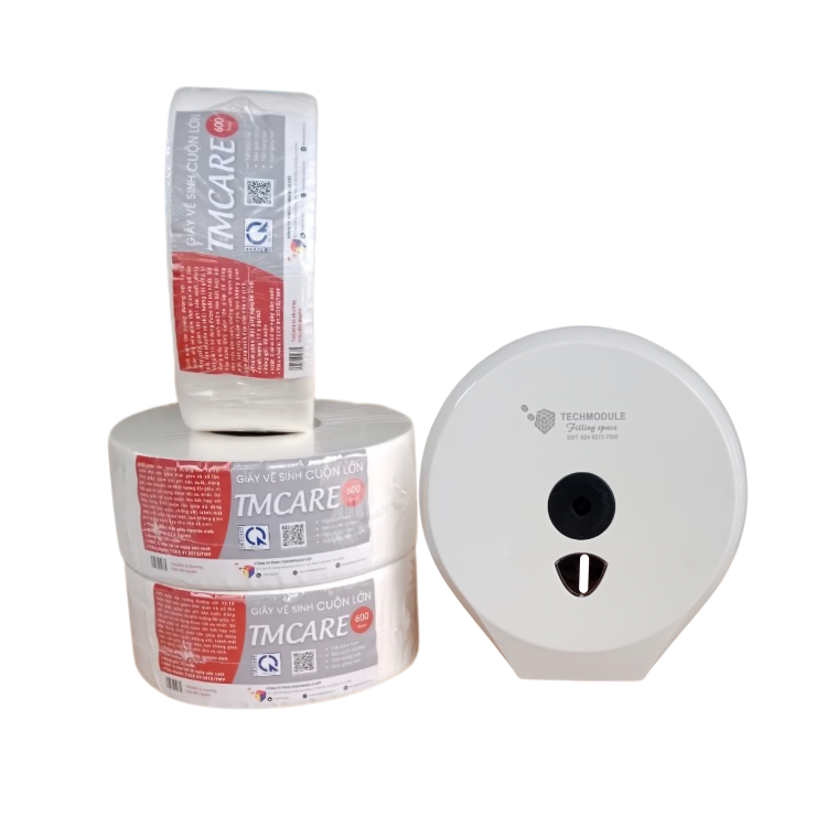 Combo 5 cuộn giấy vệ sinh công nghiệp TMCARE Đỏ 600gr