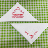 


																	 Khăn giấy ăn in logo TRẦN THẬT 
