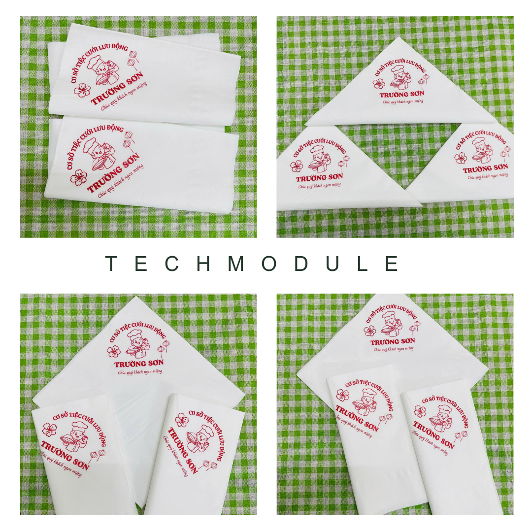 Khăn giấy ăn in logo TIỆC CƯỚI TRƯỜNG SƠN