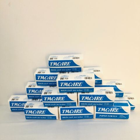 Combo 20 gói Khăn giấy lau tay đa năng TMCARE Premium Xanh, 100% bột giấy nguyên sinh - 100 tờ - vệ sinh sau và trong bữa ăn