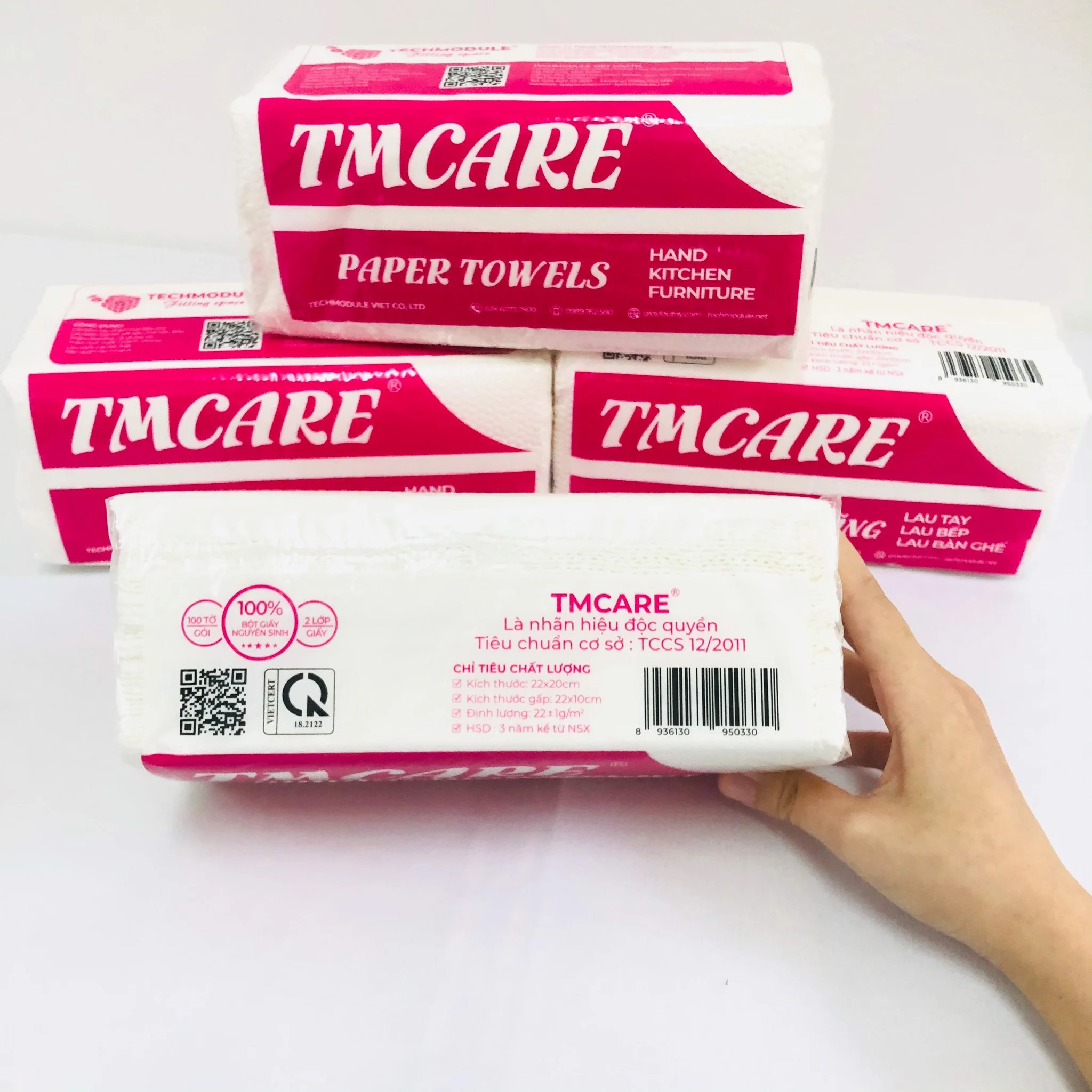 Combo 5 gói giấy lau đa năng TMCARE Đỏ- lau tay, bếp, bàn ghế, dụng cụ