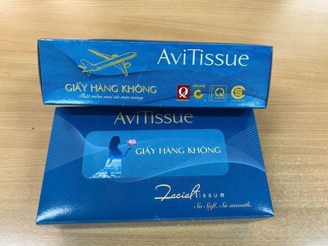 Khăn Giấy Ăn Rút Lụa Dạng Hộp VietNam Airline (Hộp 100 tờ rút)