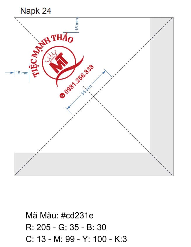 Khăn giấy ăn in logo TIỆC MẠNH THẢO