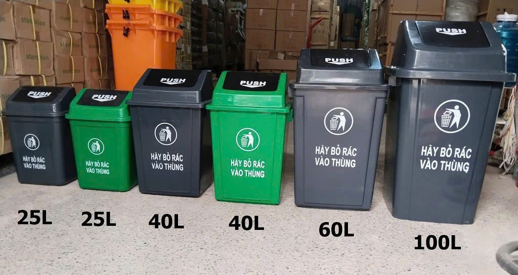 Thùng Rác Nắp Lật Loại 60 Lít