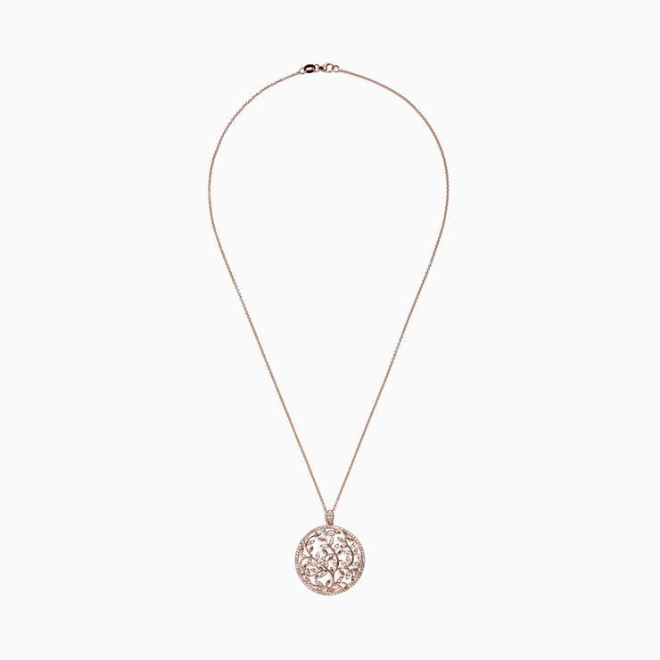  Rose Gold Diamond Vine Pendant 