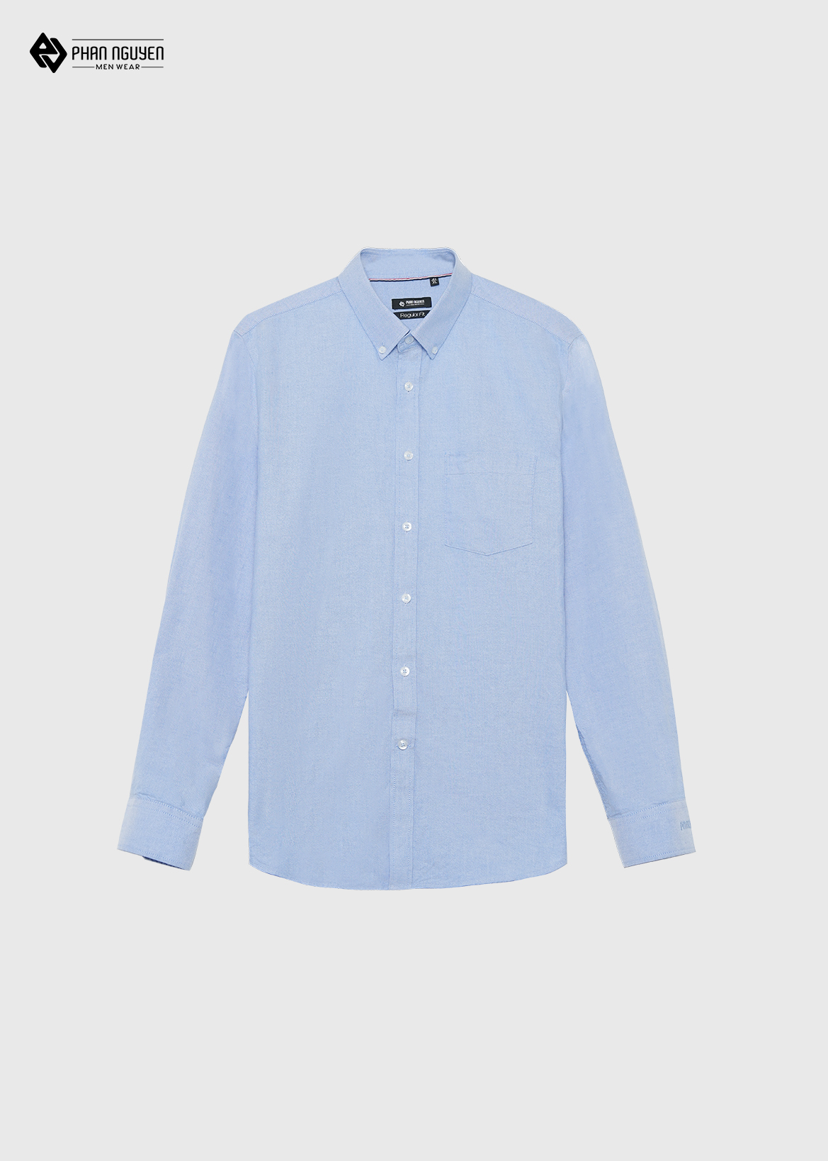 Áo Sơ Mi Nam Oxford Tay Dài Cổ Trụ Form Fitted  10F22SHL006CR1