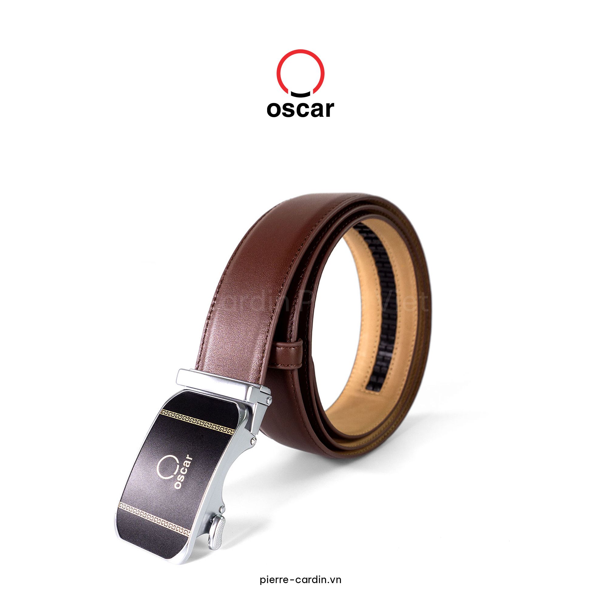 Pierre Cardin Paris Vietnam: Thắt Lưng Khóa Tự Động Oscar Fashion - OCMBLAI 037 (SILVER-BROWN)