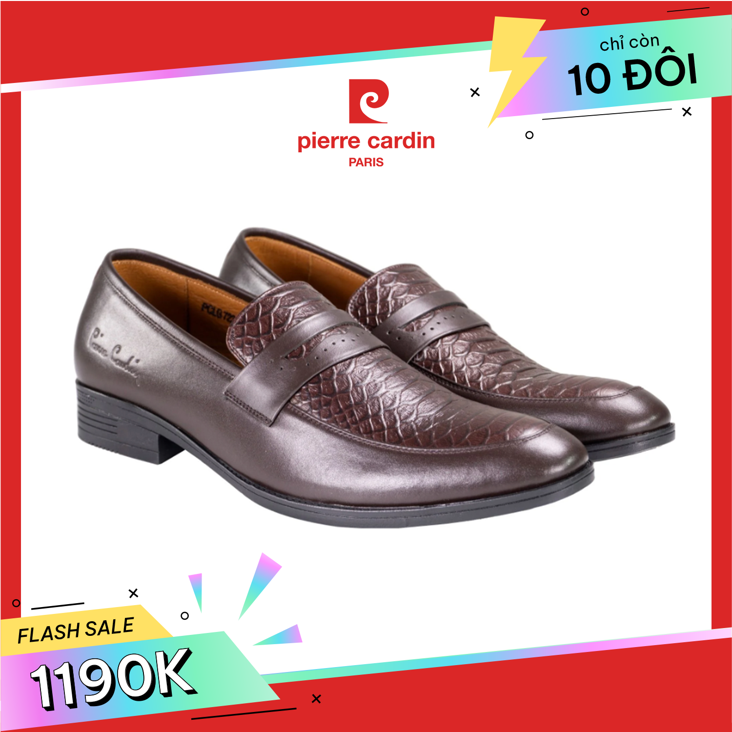 Giày Penny Loafer Vân Cá Sấu Pierre Cardin – PCMFWLG 723