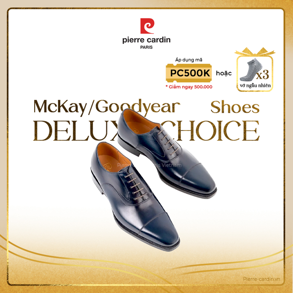 [BLUE BLOOD] Giày Classic Oxford Đế Da Cao Cấp Pierre Cardin - PCMFWLE 330