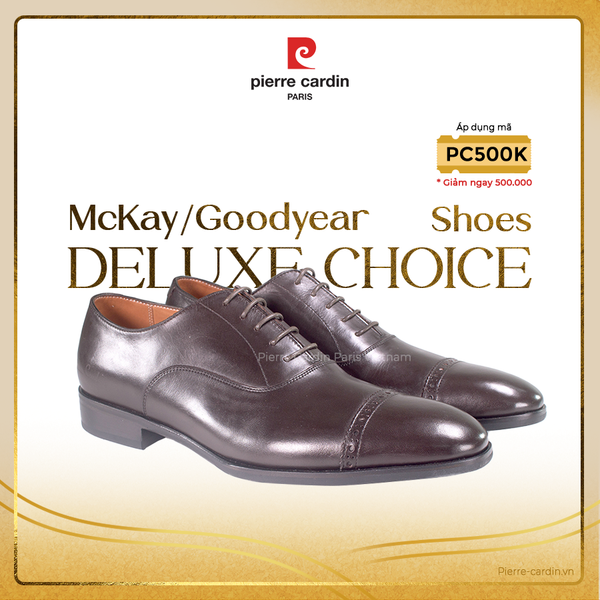 Giày Brogue Oxford Đế Da Công Nghệ McKay Pierre Cardin - PCMFWLH 362