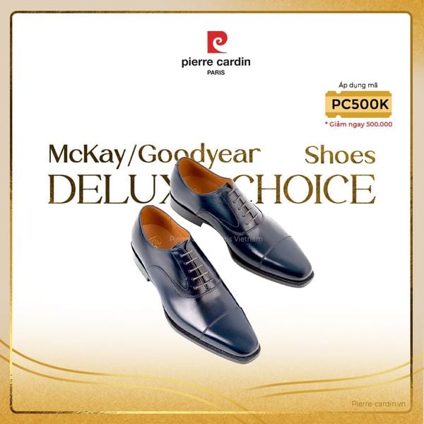 [BLUE BLOOD] Giày Classic Oxford Đế Da Cao Cấp Pierre Cardin - PCMFWLE 330