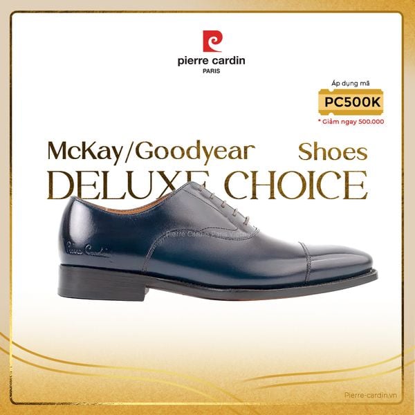 [BLUE BLOOD] Giày Classic Oxford Đế Da Cao Cấp Pierre Cardin - PCMFWLE 330