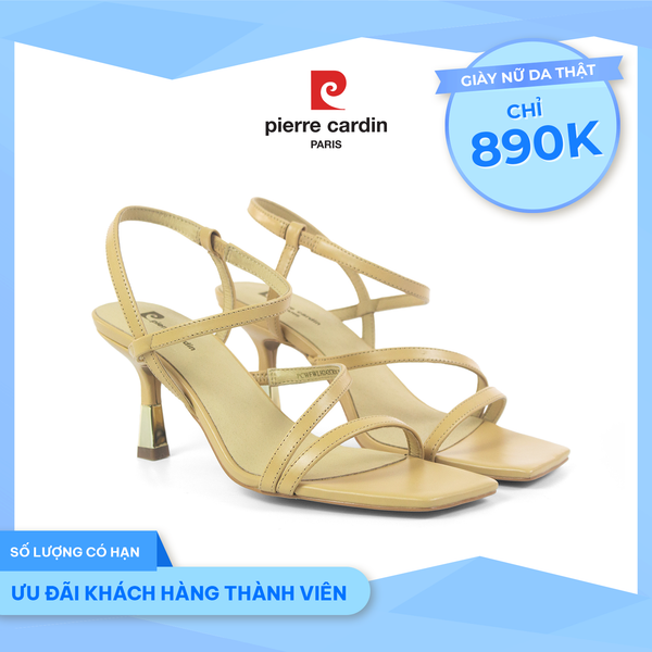 Sandal Cao Gót Mũi Vuông Da Thật Pierre Cardin - PCWFWLH 242 (+6cm)