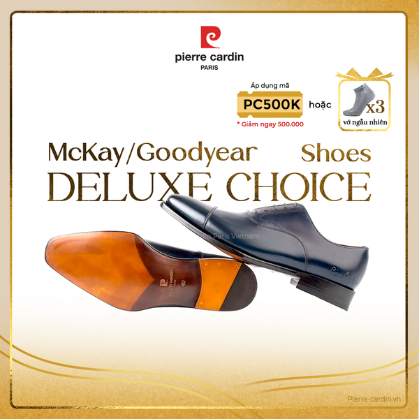 [BLUE BLOOD] Giày Classic Oxford Đế Da Cao Cấp Pierre Cardin - PCMFWLE 330