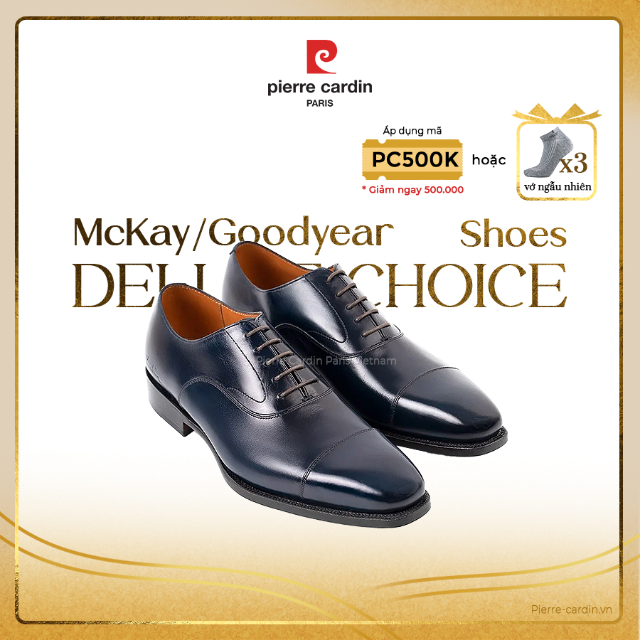 [BLUE BLOOD] Giày Classic Oxford Đế Da Cao Cấp Pierre Cardin – PCMFWLE 330