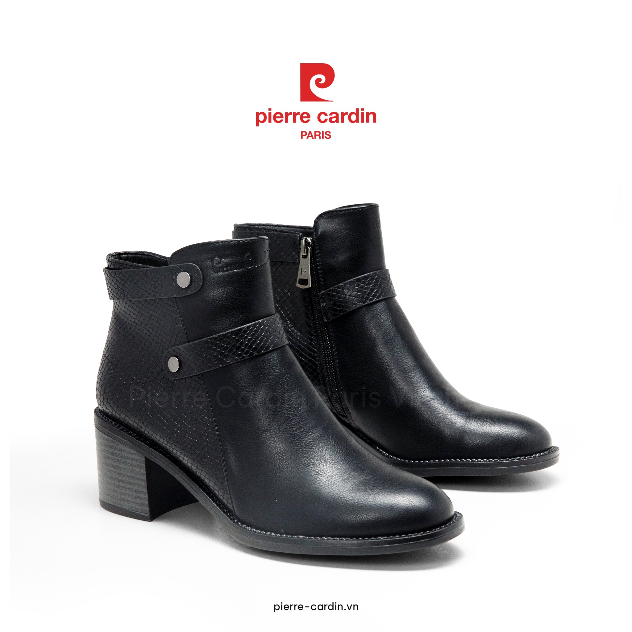 Giày Boot Nữ Cổ Thấp Phong Cách Miền Viễn Tây Pierre Cardin – PCWFWSI 268 (+6cm)