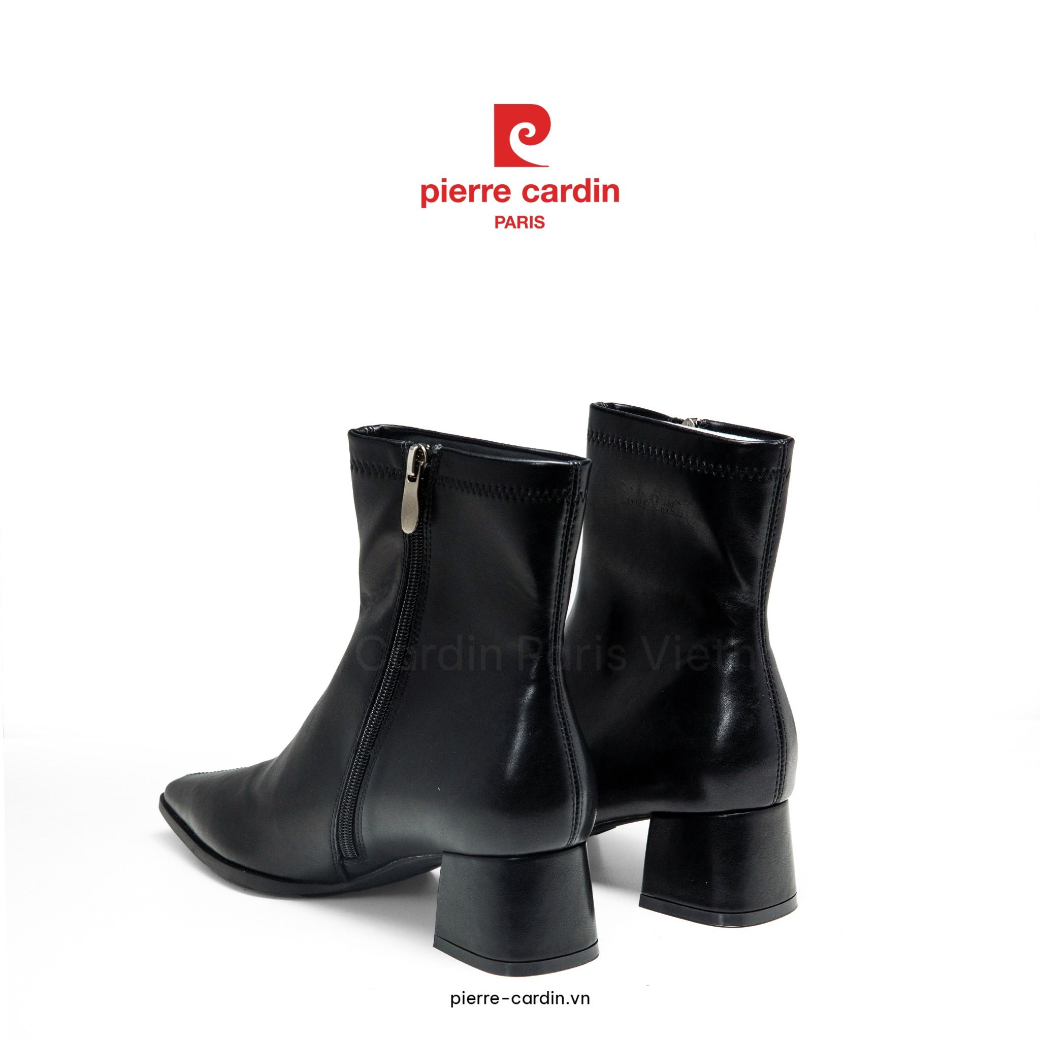Pierre Cardin Paris Vietnam | Giày Boot Nữ Cổ Thấp Thiết Kế Cách Tân Pierre Cardin - PCWFWMI 264 (BLACK & BROWN)