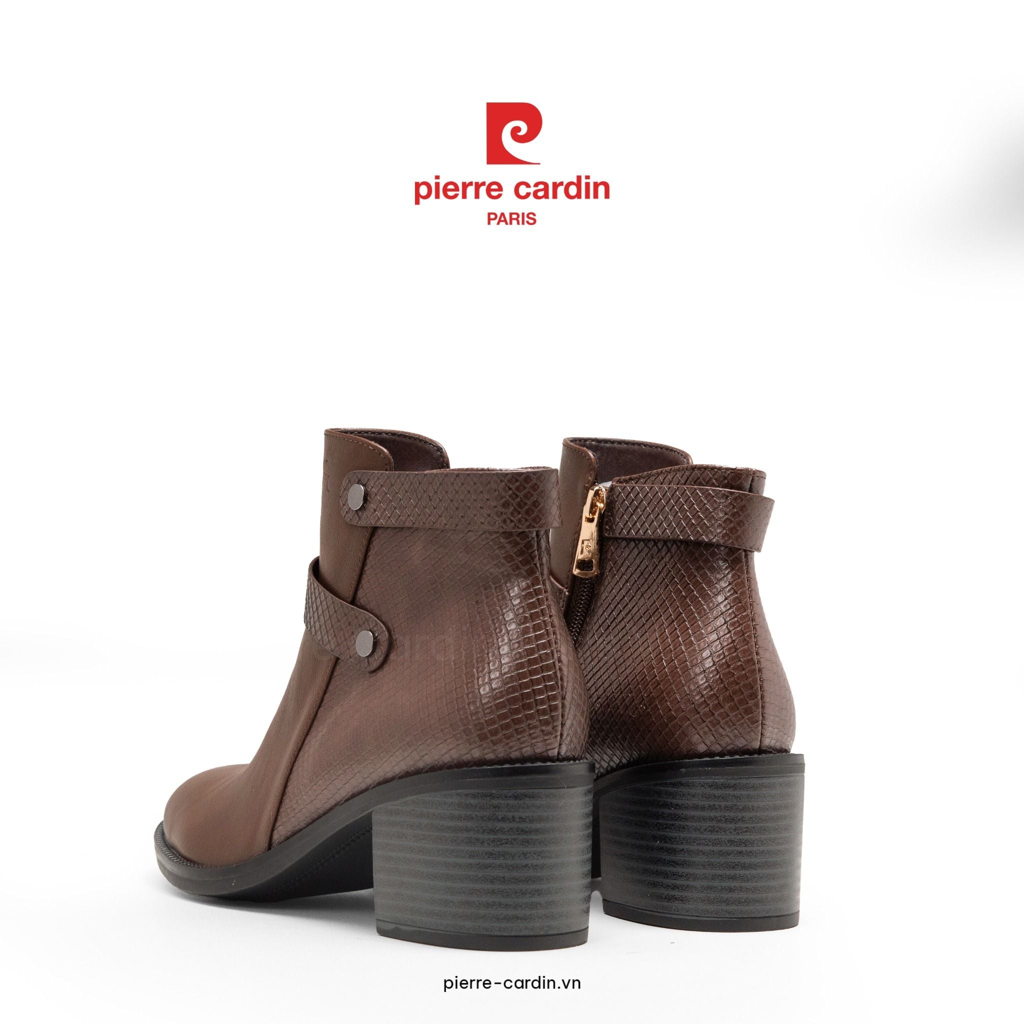 Pierre Cardin Paris Vietnam | Giày Boot Nữ Cổ Thấp Phong Cách Miền Viễn Tây Pierre Cardin - PCWFWSI 268 (+6cm)