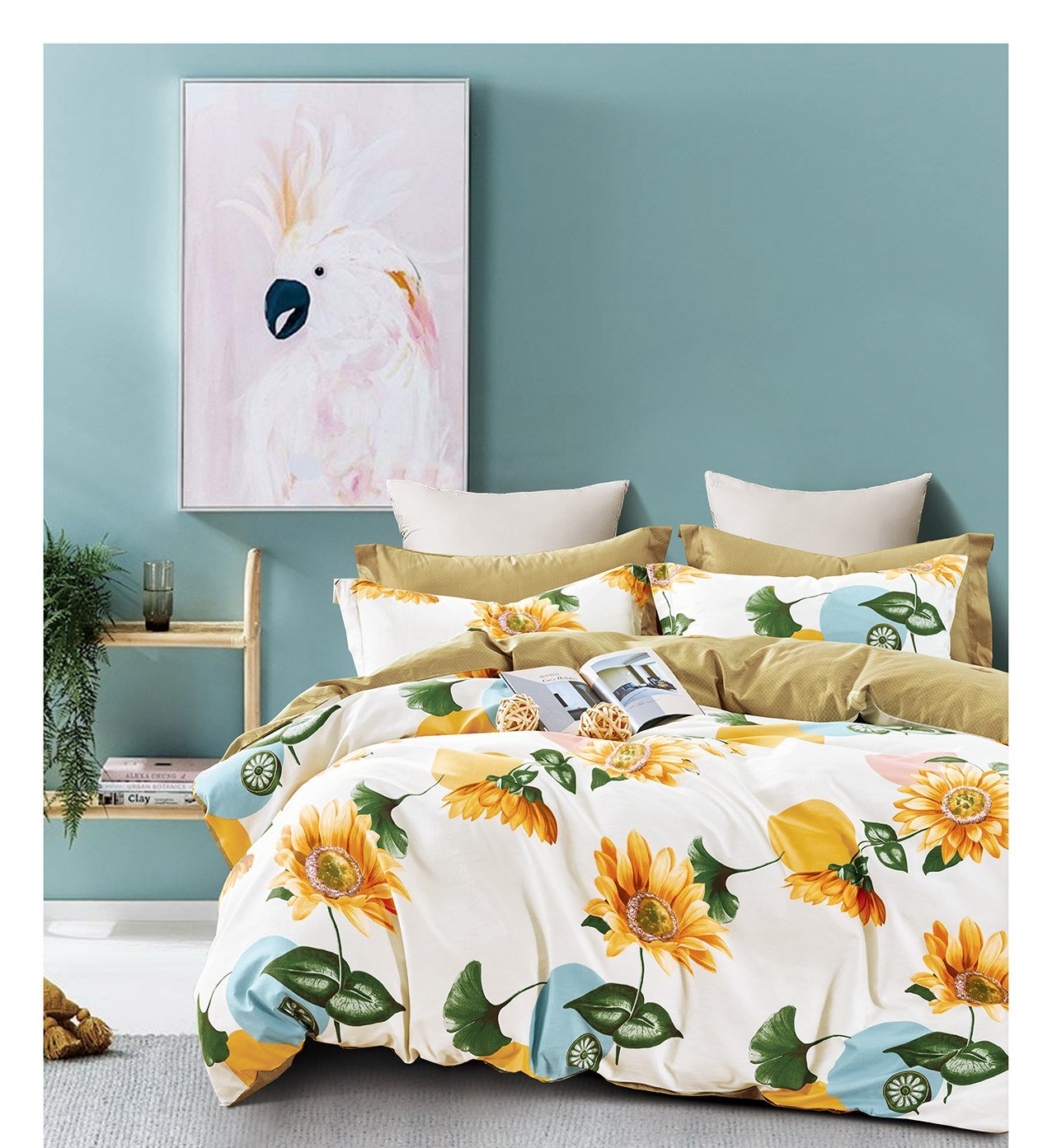Bộ drap – áo gối Sunflower 017 Cotton cao cấp