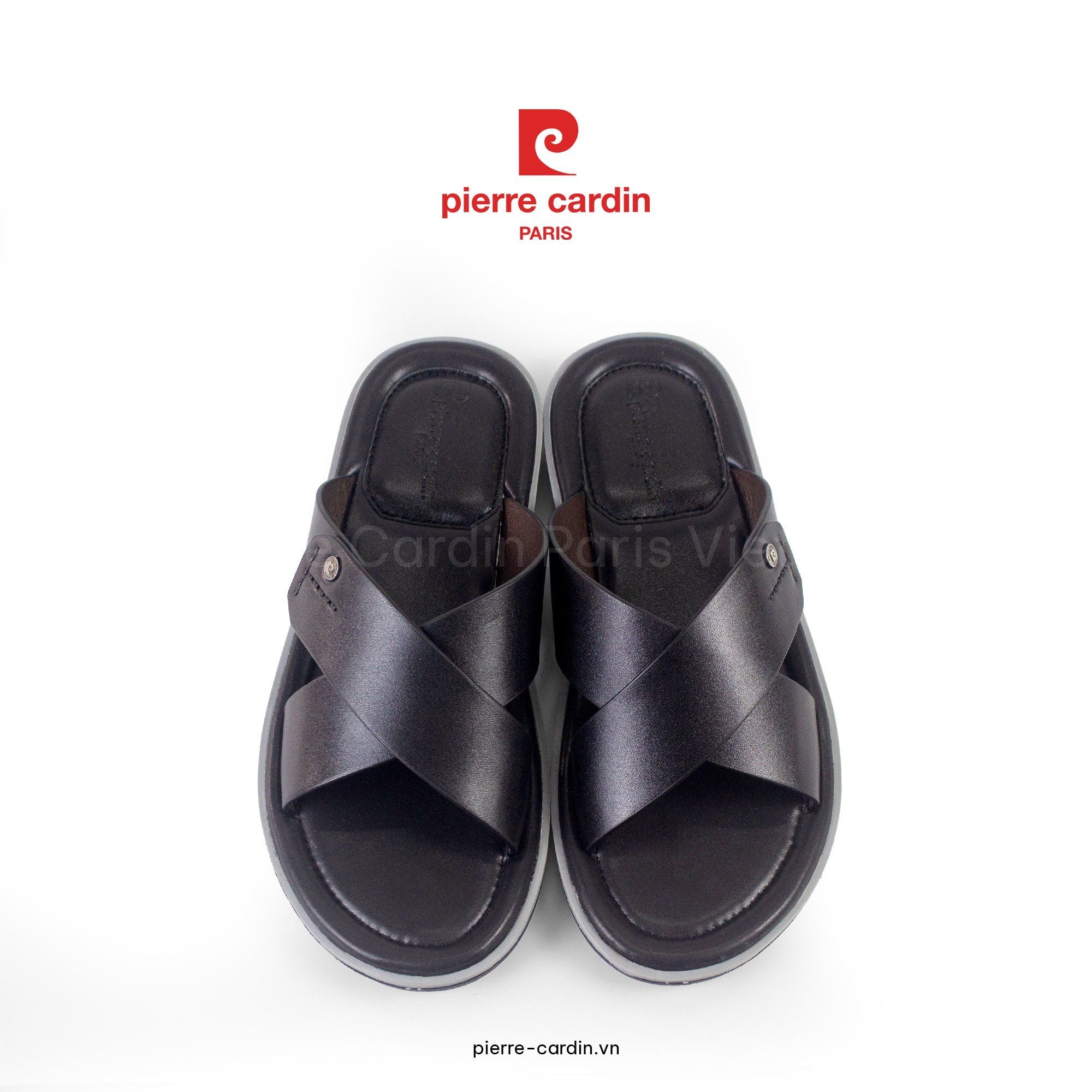 Pierre Cardin Paris Vietnam: Sandals Nam Hàng Hiệu Pierre Cardin - PCMFWLH 158 (BLACK)