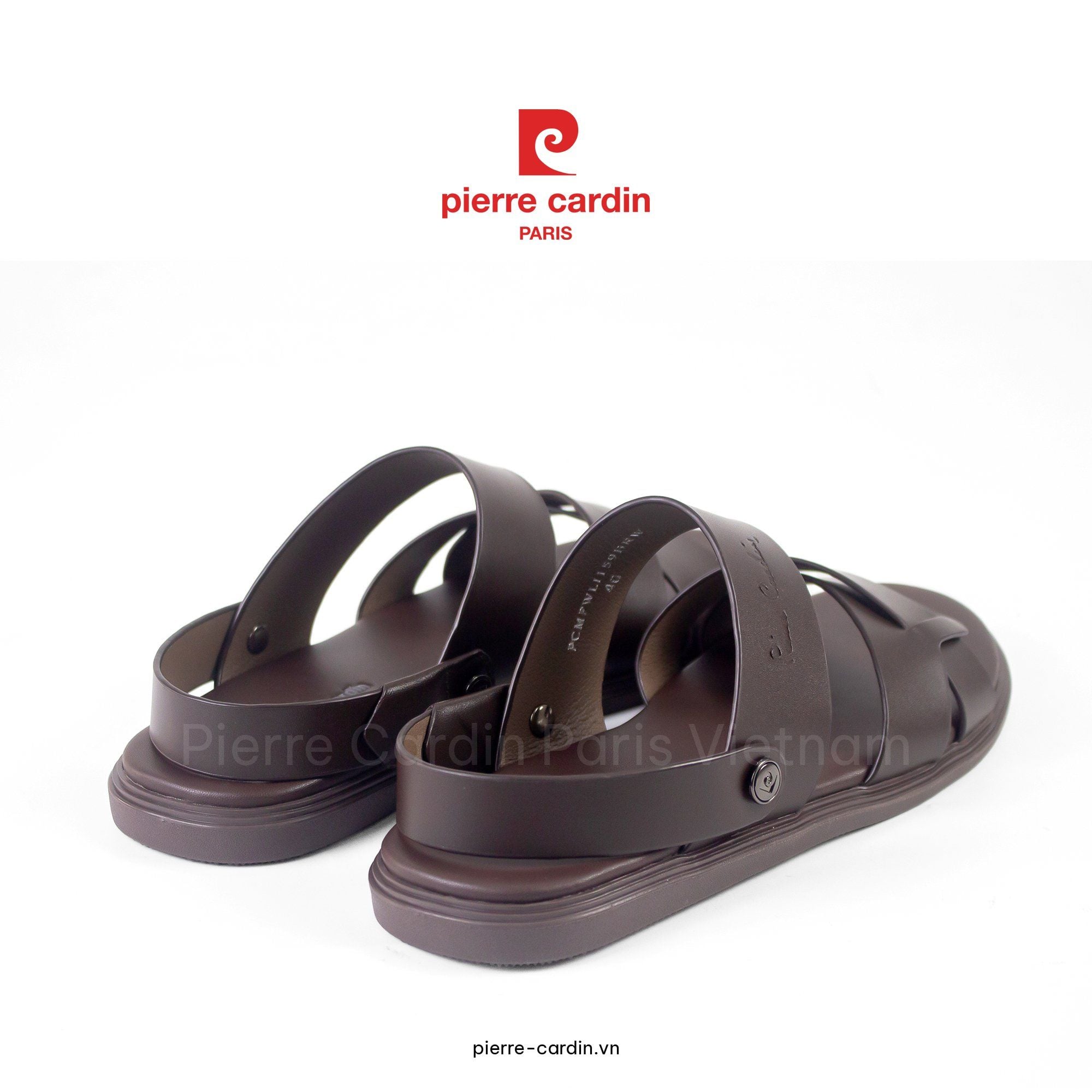 Pierre Cardin Paris Vietnam: Sandals Nam Hàng Hiệu Pierre Cardin - PCMFWLI 159 (BROWN)