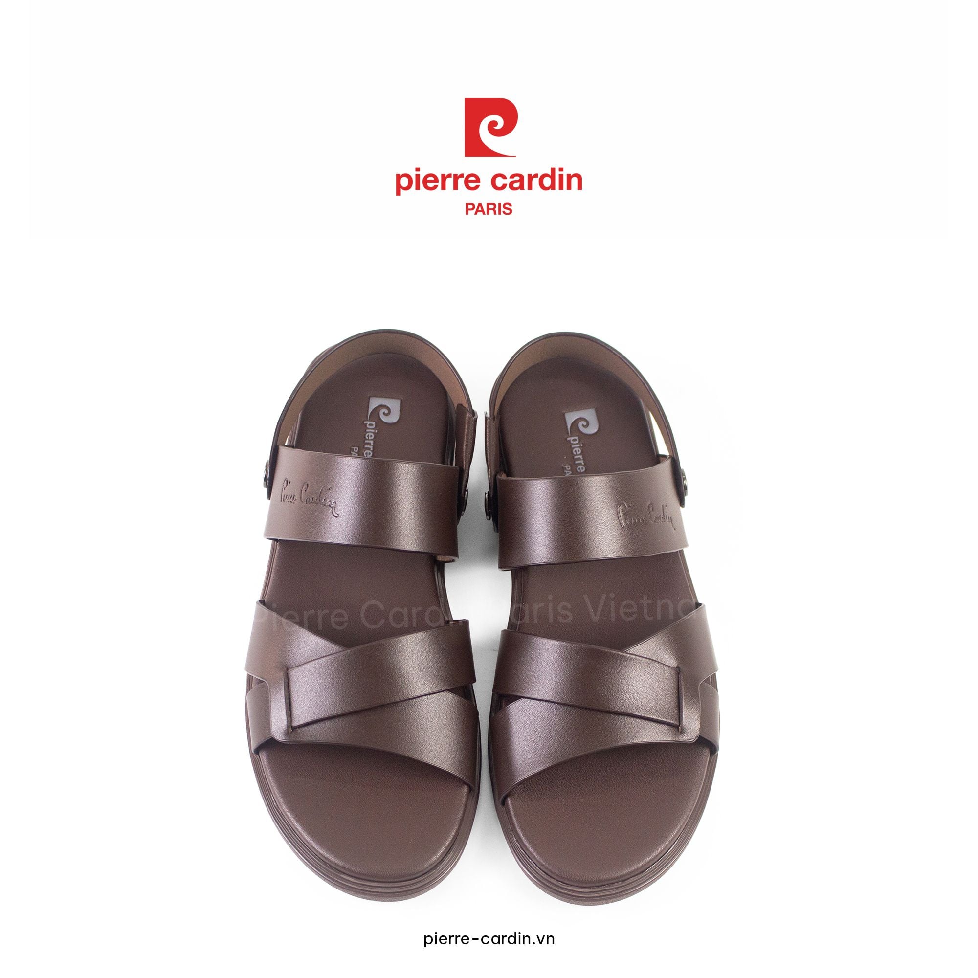 Pierre Cardin Paris Vietnam: Sandals Nam Hàng Hiệu Pierre Cardin - PCMFWLI 159 (BROWN)