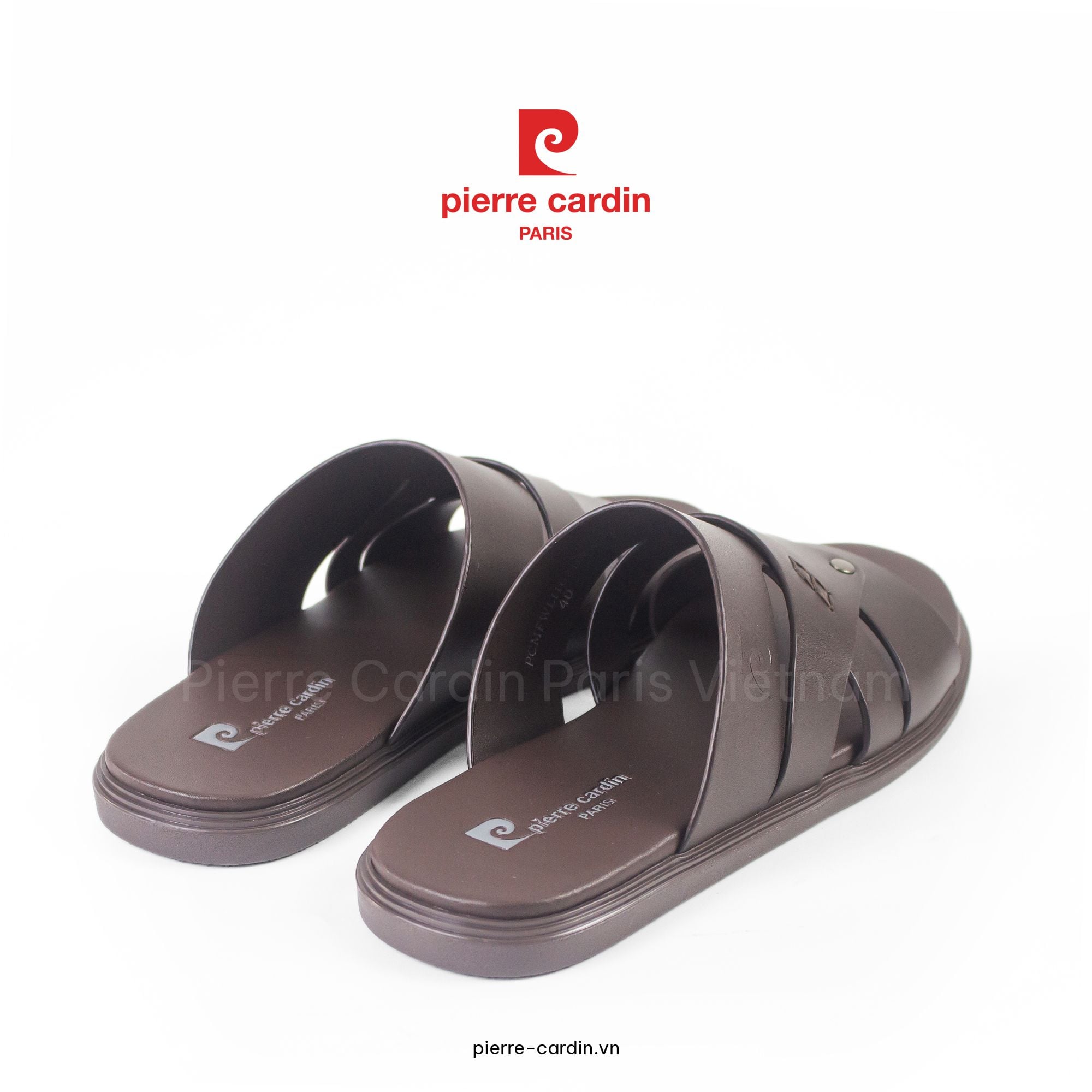 Pierre Cardin Paris Vietnam: Sandals Nam Hàng Hiệu Pierre Cardin - PCMFWLI 163 (BROWN)