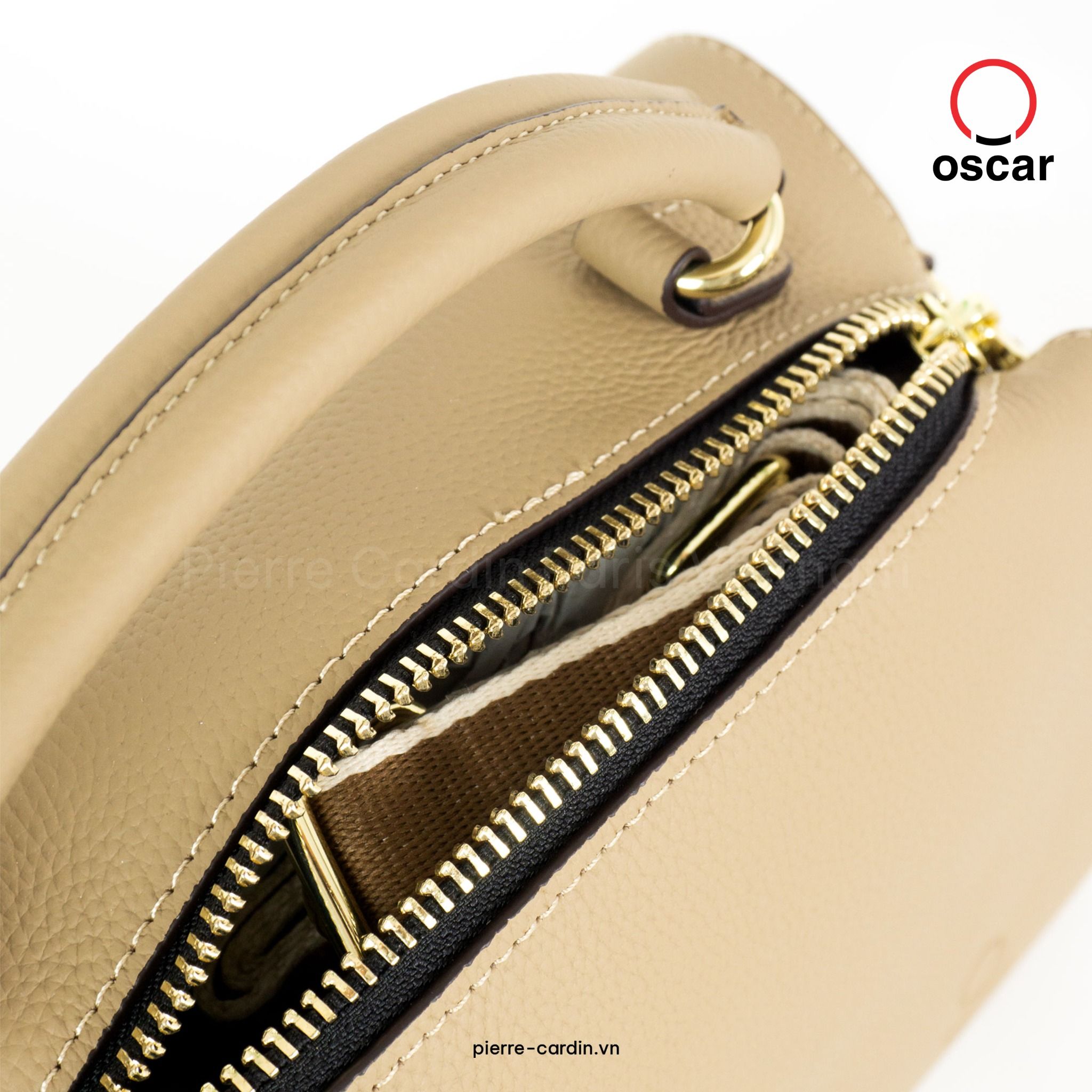 Pierre Cardin Paris Vietnam: Túi Xách Nữ Da Thật Oscar Fashion - OCWHBLH 096 (BLUE & BEIGE)