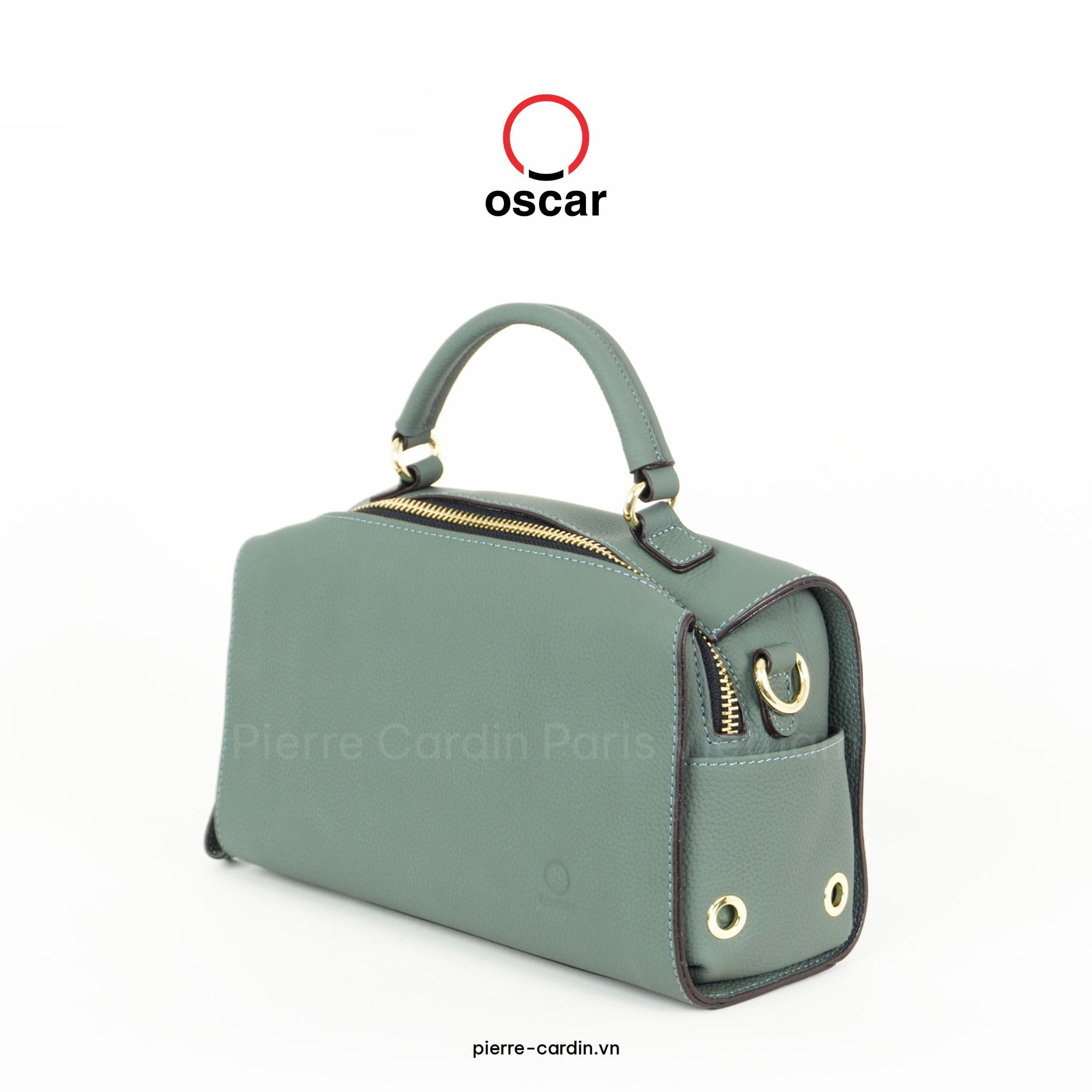 Pierre Cardin Paris Vietnam: Túi Xách Nữ Da Thật Oscar Fashion - OCWHBLH 096 (BLUE & BEIGE)