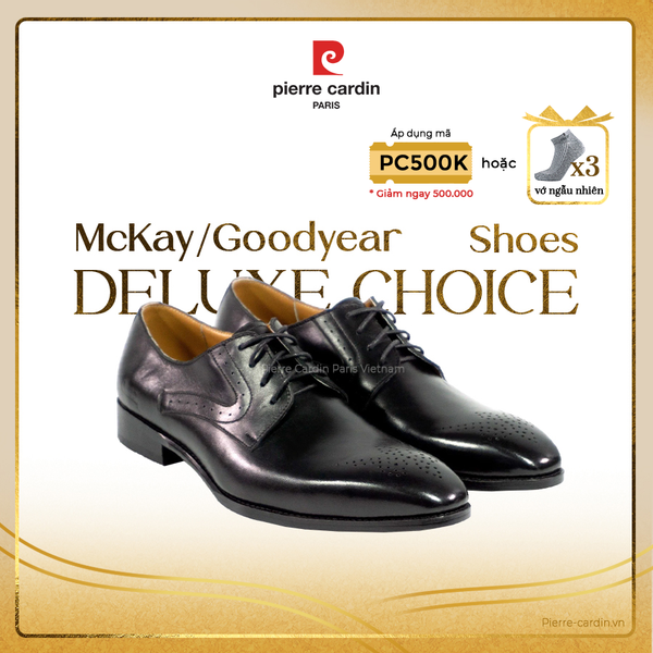 Giày Brogue Derby Đế Da Pierre Cardin - PCMFWLG 349