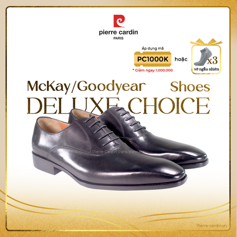 Giày Classic Oxford Đế Da Pierre Cardin - PCMFWLH 360 (BLACK)