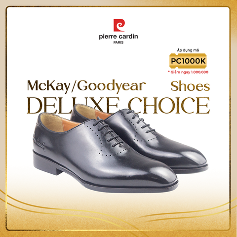 Giày Wholecut Oxford Da Bò Ý Pierre Cardin - PCMFWLH 365 (BLACK)