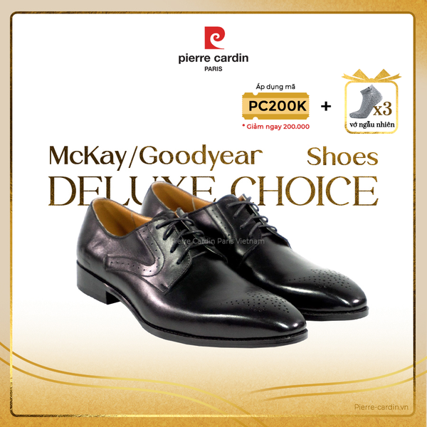 Giày Brogue Derby Đế Da Pierre Cardin - PCMFWLG 349