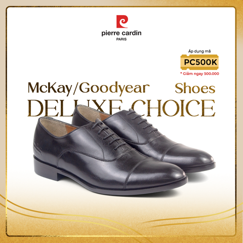 Giày Cap-toe Oxford Cao Cấp Pierre Cardin - PCMFWLF 402 (BLACK)