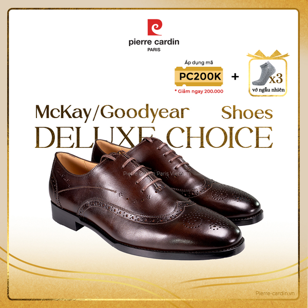 [ROYAL] Giày Brogue Oxford Đế Da Pierre Cardin - PCMFWLG 357