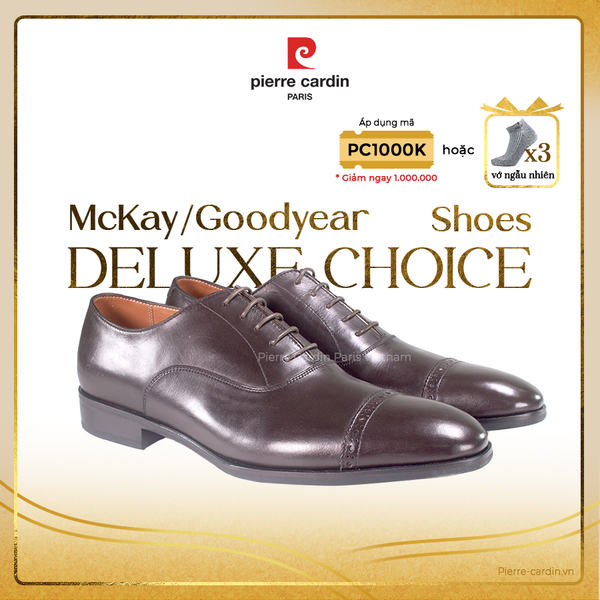 Giày Brogue Oxford Đế Da Công Nghệ McKay Pierre Cardin - PCMFWLH 362