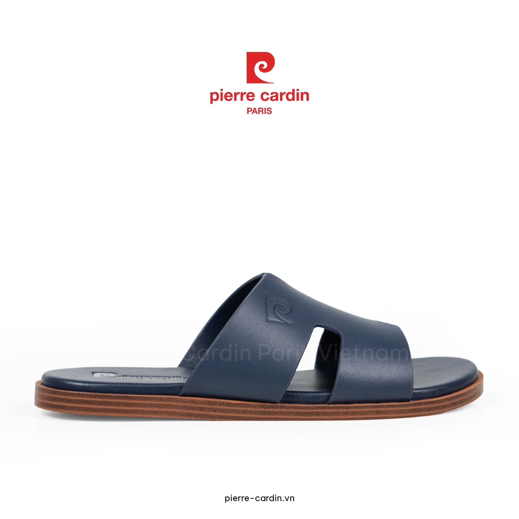Pierre Cardin Paris Vietnam: Dép Da Nam Cao Cấp Pierre Cardin - PCMFWLI 164 (BLACK & NAVY)