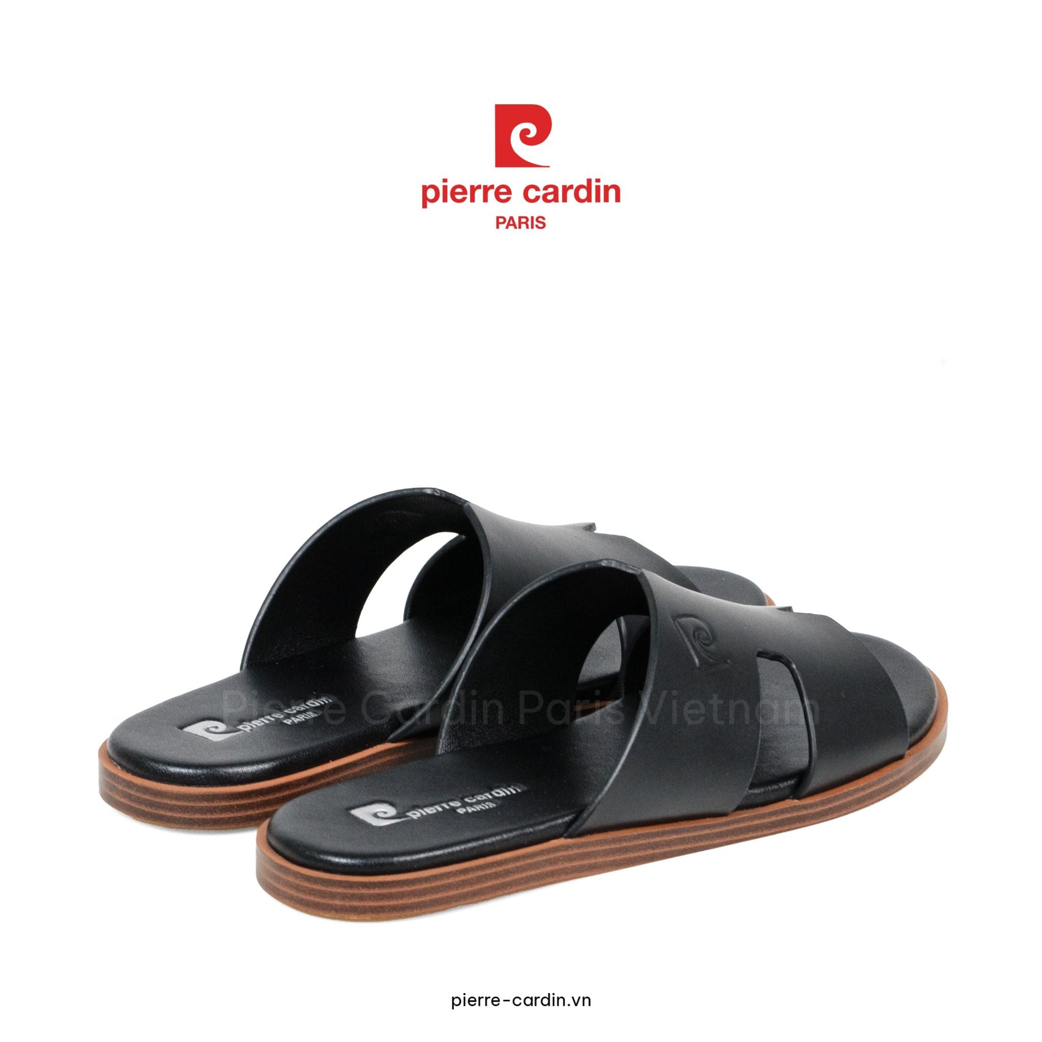 Pierre Cardin Paris Vietnam: Dép Da Nam Cao Cấp Pierre Cardin - PCMFWLI 164 (BLACK)
