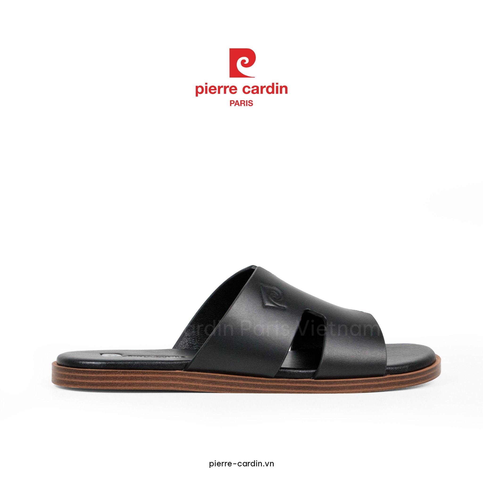Pierre Cardin Paris Vietnam: Dép Da Nam Cao Cấp Pierre Cardin - PCMFWLI 164 (BLACK & NAVY)