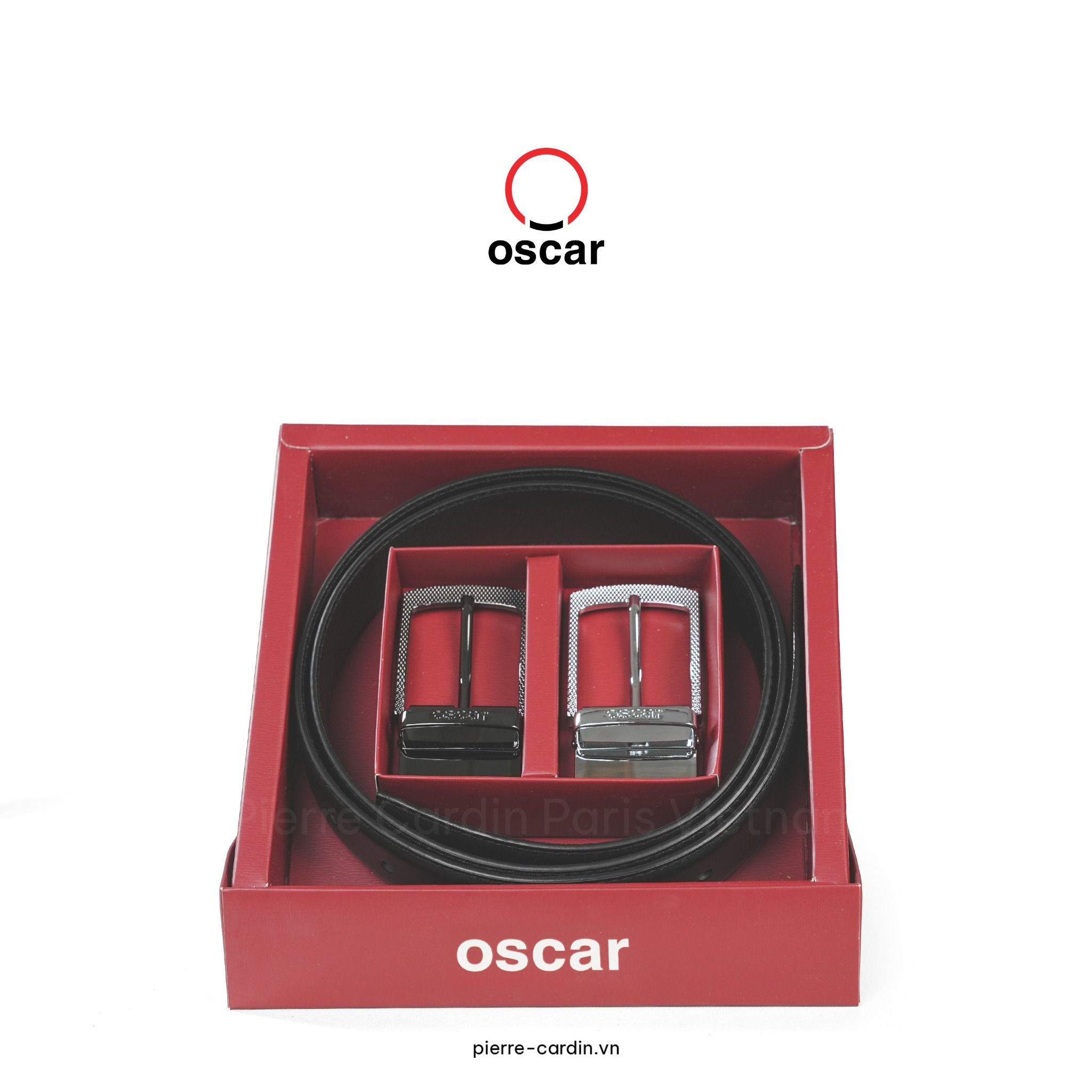 Pierre Cardin Paris Vietnam | Combo Thắt Lưng Da Bò Saffiano Oscar Fashion - OCMBLPI 115