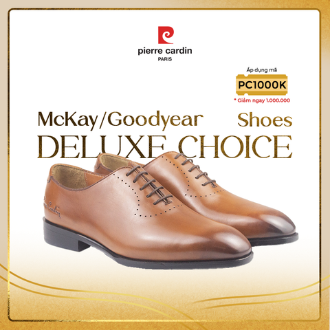 Giày Wholecut Oxford Da Bò Ý Pierre Cardin - PCMFWLH 365 (BLACK)