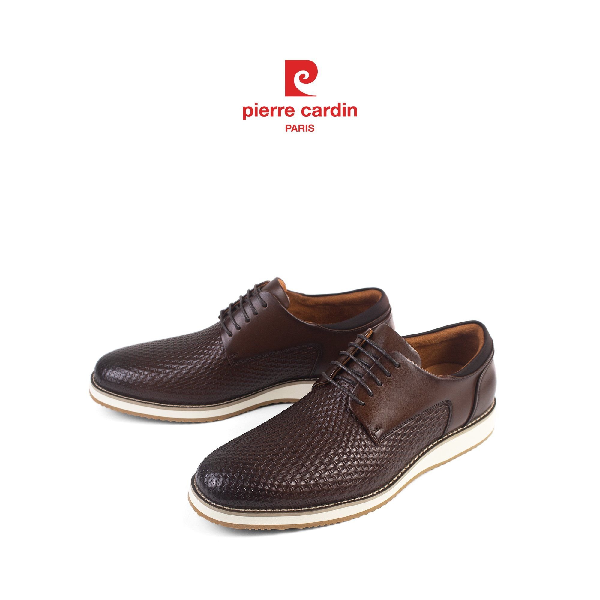 Pierre Cardin Paris Vietnam: Giày Plain-toe Derby Pierre Cardin - PCMFWLH 789 (BROWN)