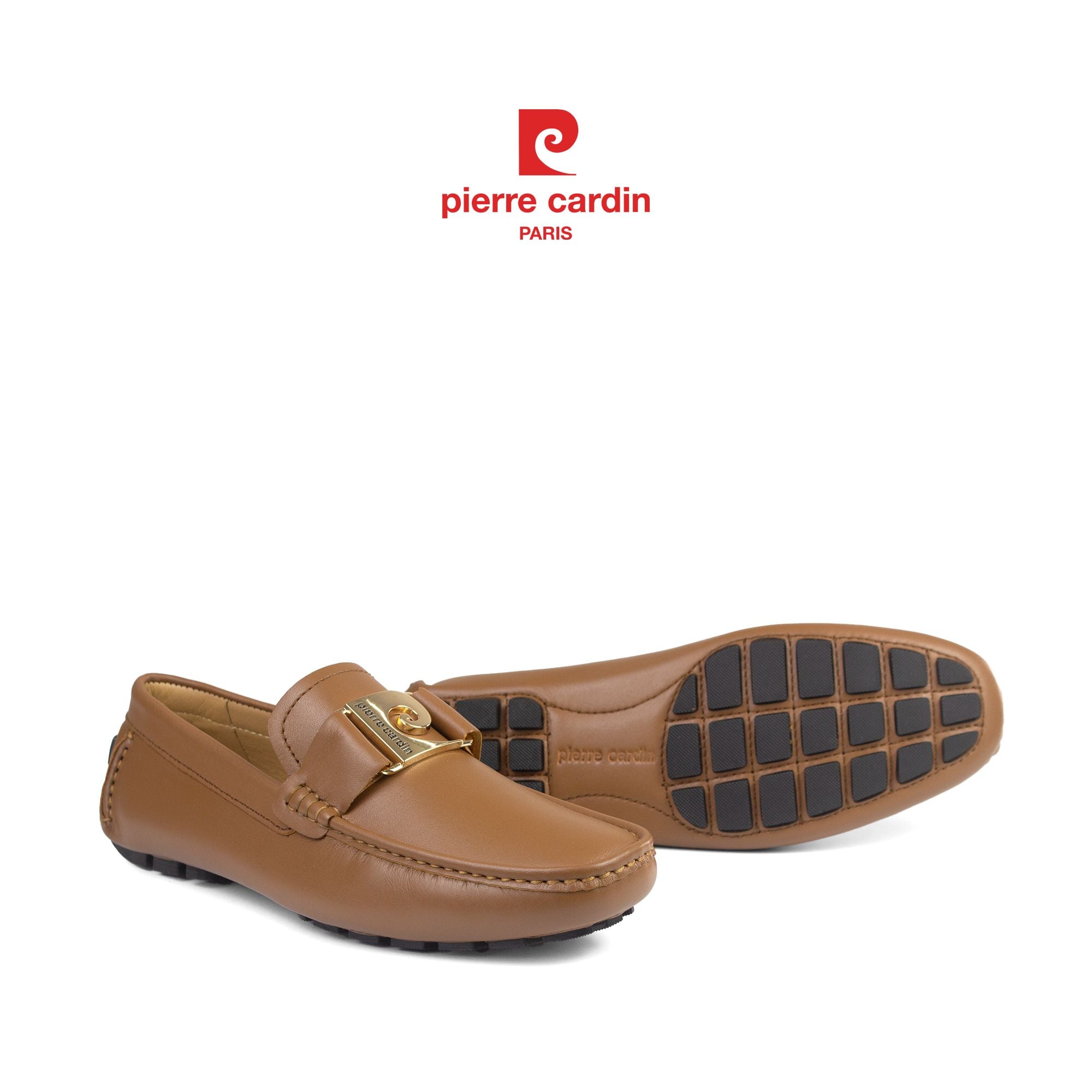Giày Mọi Pierre Cardin #526 Với Thiết Kế Đế Âm Dương Trên Nền Da Bò Trơn