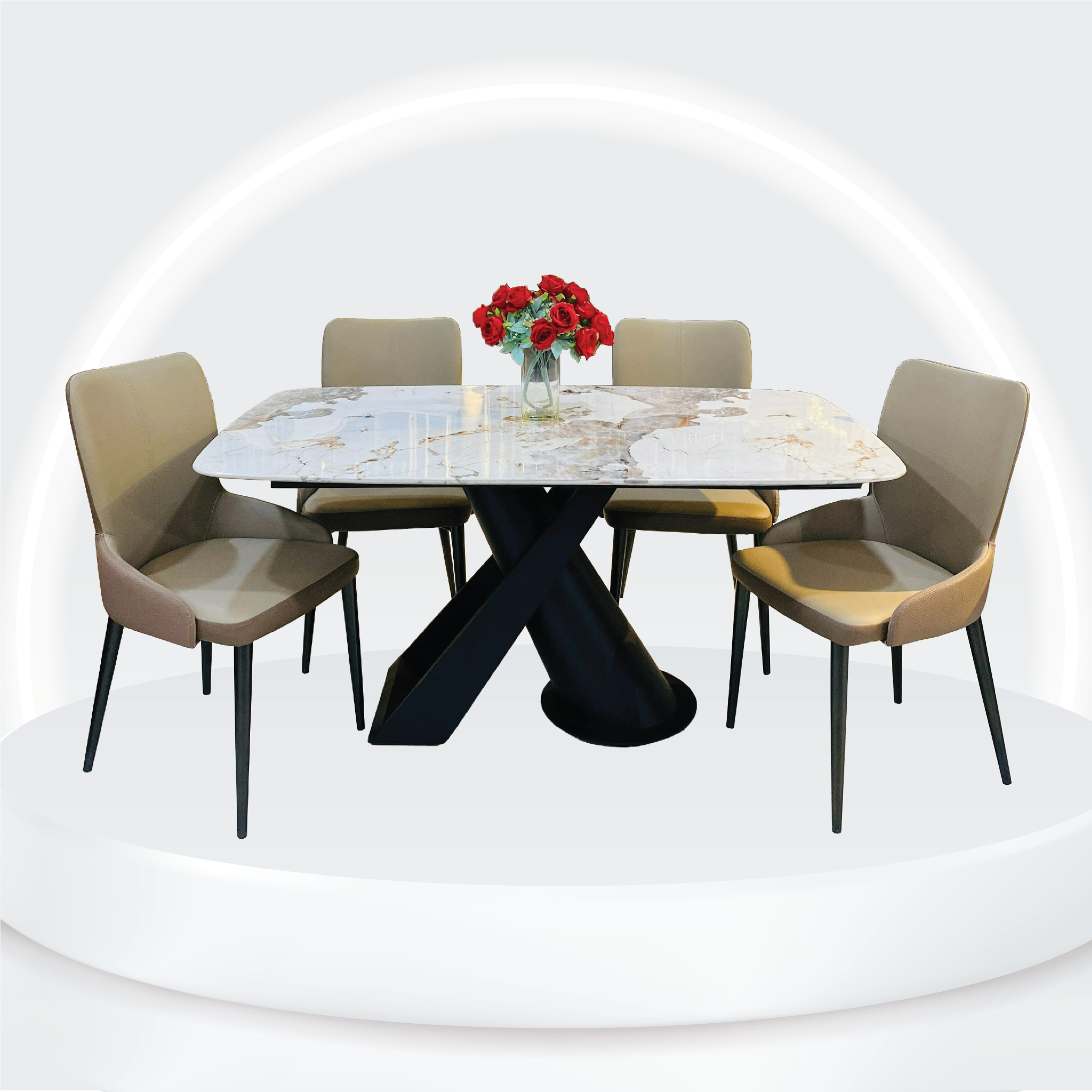 Bộ bàn ăn mặt đá cao cấp Alan.vn: Hãy tạo ra một không gian ăn uống đẳng cấp và sang trọng với bộ bàn ăn mặt đá cao cấp của Alan.vn. Sản phẩm này được thiết kế bởi những kiến trúc sư hàng đầu để mang lại cho khách hàng những sản phẩm nội thất đẳng cấp nhất.